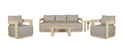 Eclipse Outdoor solid Teak Wood Sofa Set - Gray fabric