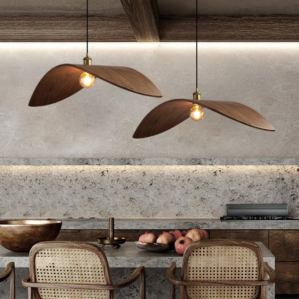 Kite Wabi Sabi Wood Pendant Light