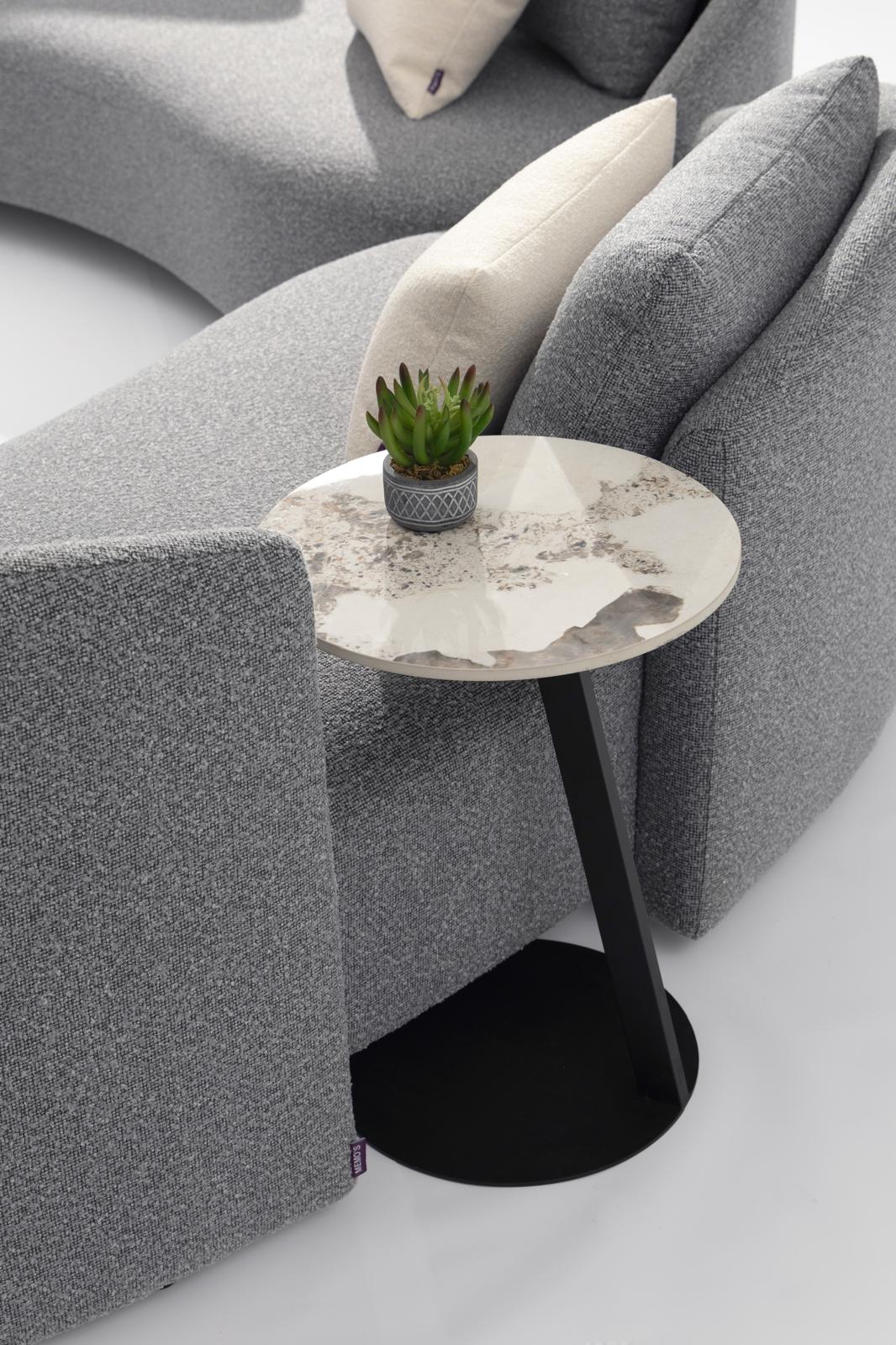 Serene Outdoor Modern Sofa - 83",  Gray Bouclé All-Weather