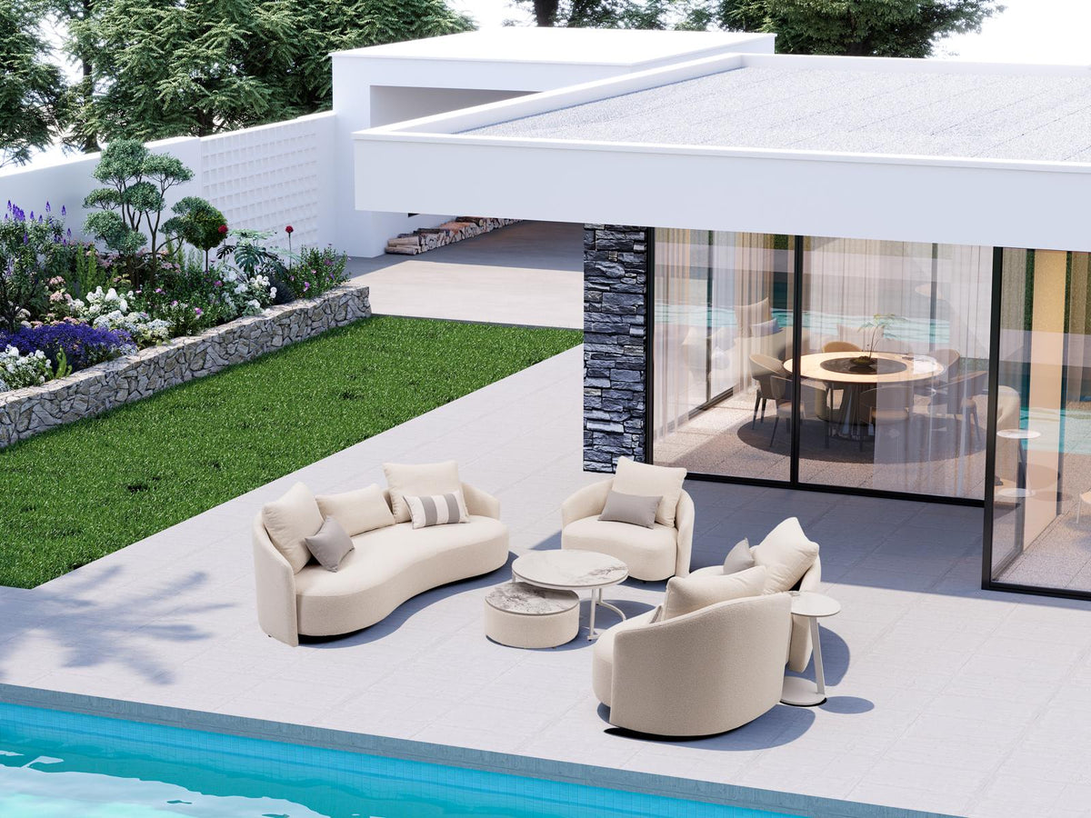 Serene Outdoor 6-Piece Lounge Set –  2-Sofas, Arm chair and Table Set