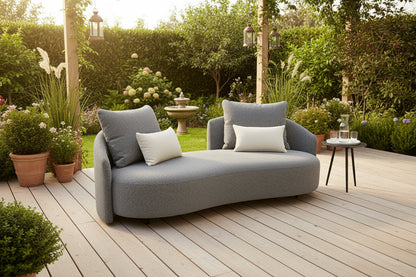Serene Outdoor Modern Sofa - 83",  Gray Bouclé All-Weather
