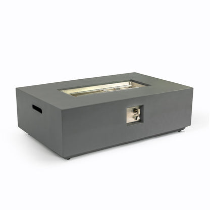 Rectangular Fire Pit Table with 50,000 BTU Heat Output - Light Gray