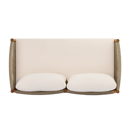 4-Piece Outdoor Sofa Set with Acacia Wood Frame in Teak Look