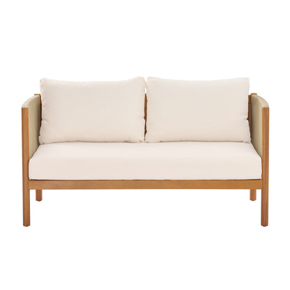 4-Piece Outdoor Sofa Set with Acacia Wood Frame in Teak Look