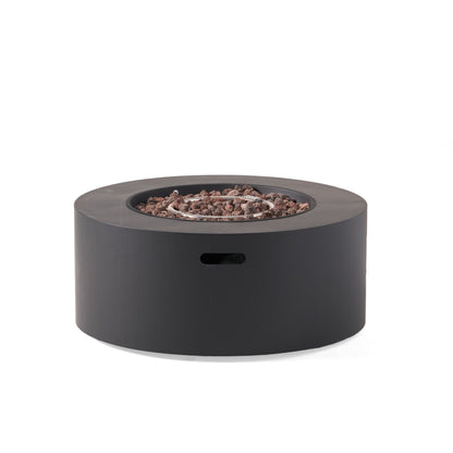 32" Patio 40,000 BTU Round Iron Propane Fire Pit, Dark