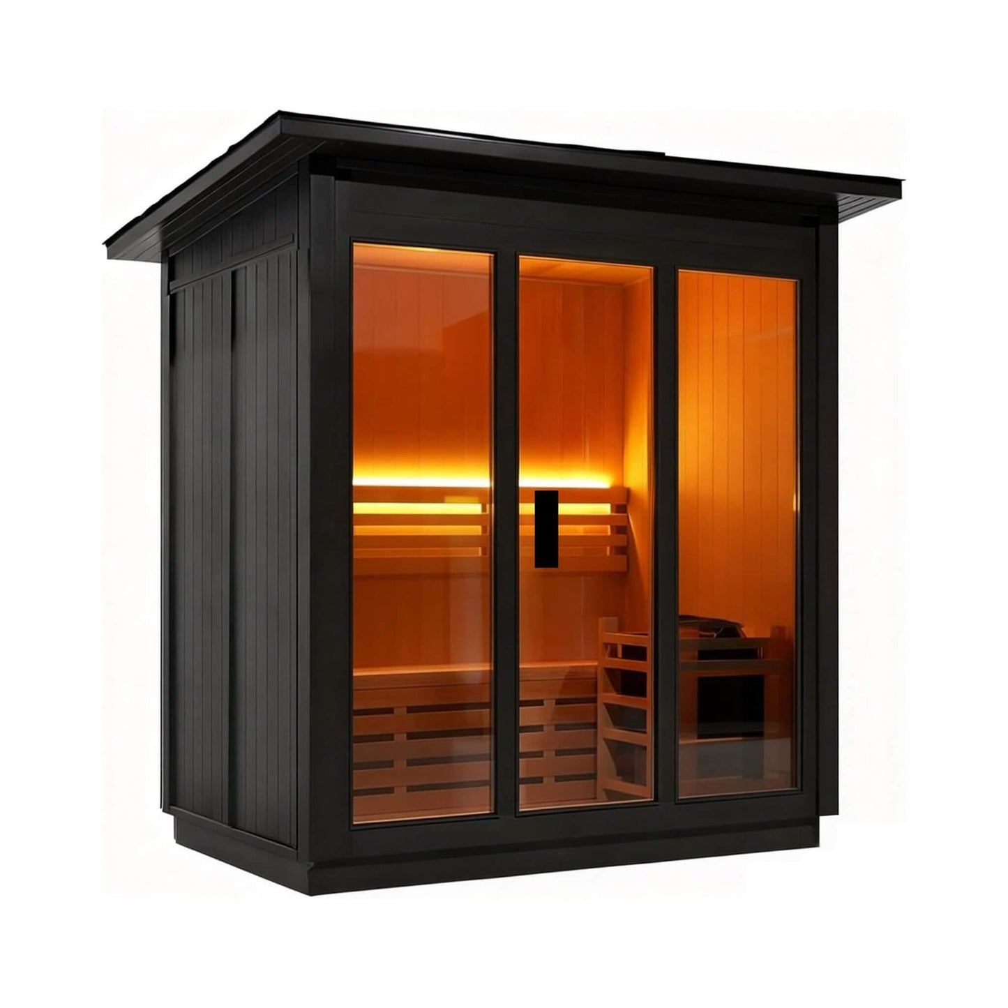 Custom 8-Person Luxury Canadian Red Cedar Outdoor Steam Sauna With Heater And Stones [Made-To-Order] (SAK13492)
