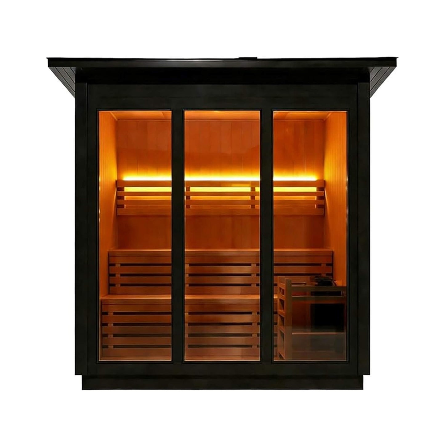Custom 8-Person Luxury Canadian Red Cedar Outdoor Steam Sauna With Heater And Stones [Made-To-Order] (SAK13492)