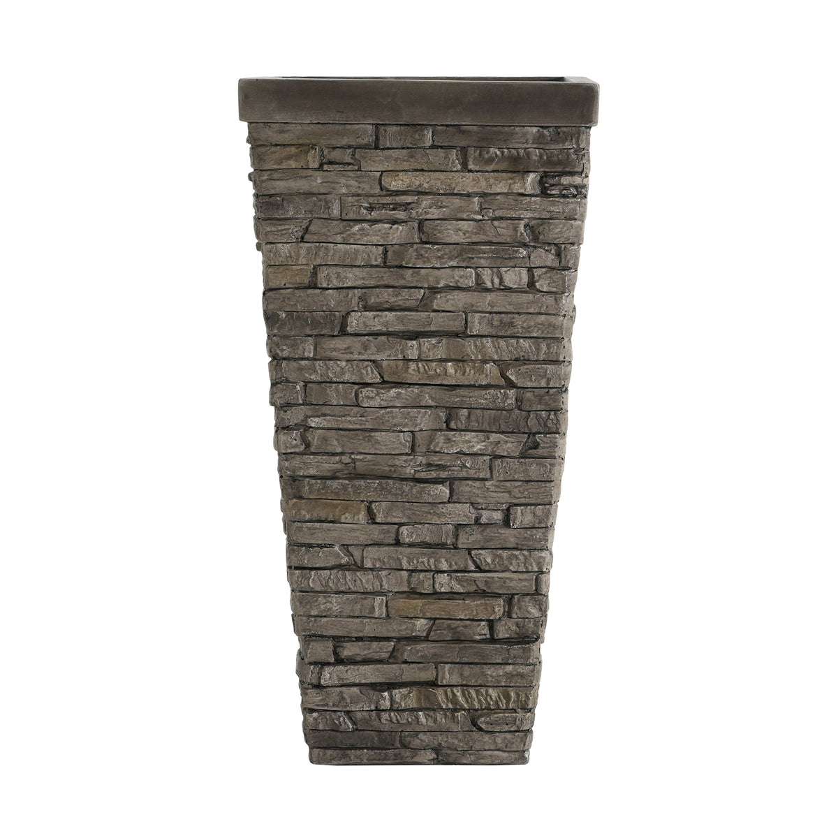 Tall Stone-Effect Square Planter