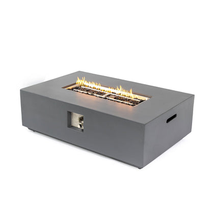 Rectangular Fire Pit Table with 50,000 BTU Heat Output - Light Gray