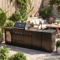 Deluxe Stainless Steel Propane Gas Outdoor Kitchen Barbecue Grill