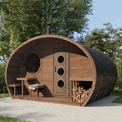 SaunaLife Model G11 Garden-Series Outdoor Home Sauna Kit – 2-Room Sauna