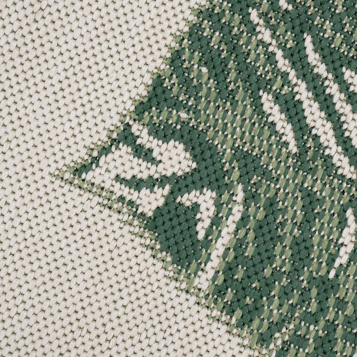 In- & Outdoor Rug Ostende Jungle Leaves - Cream Green
