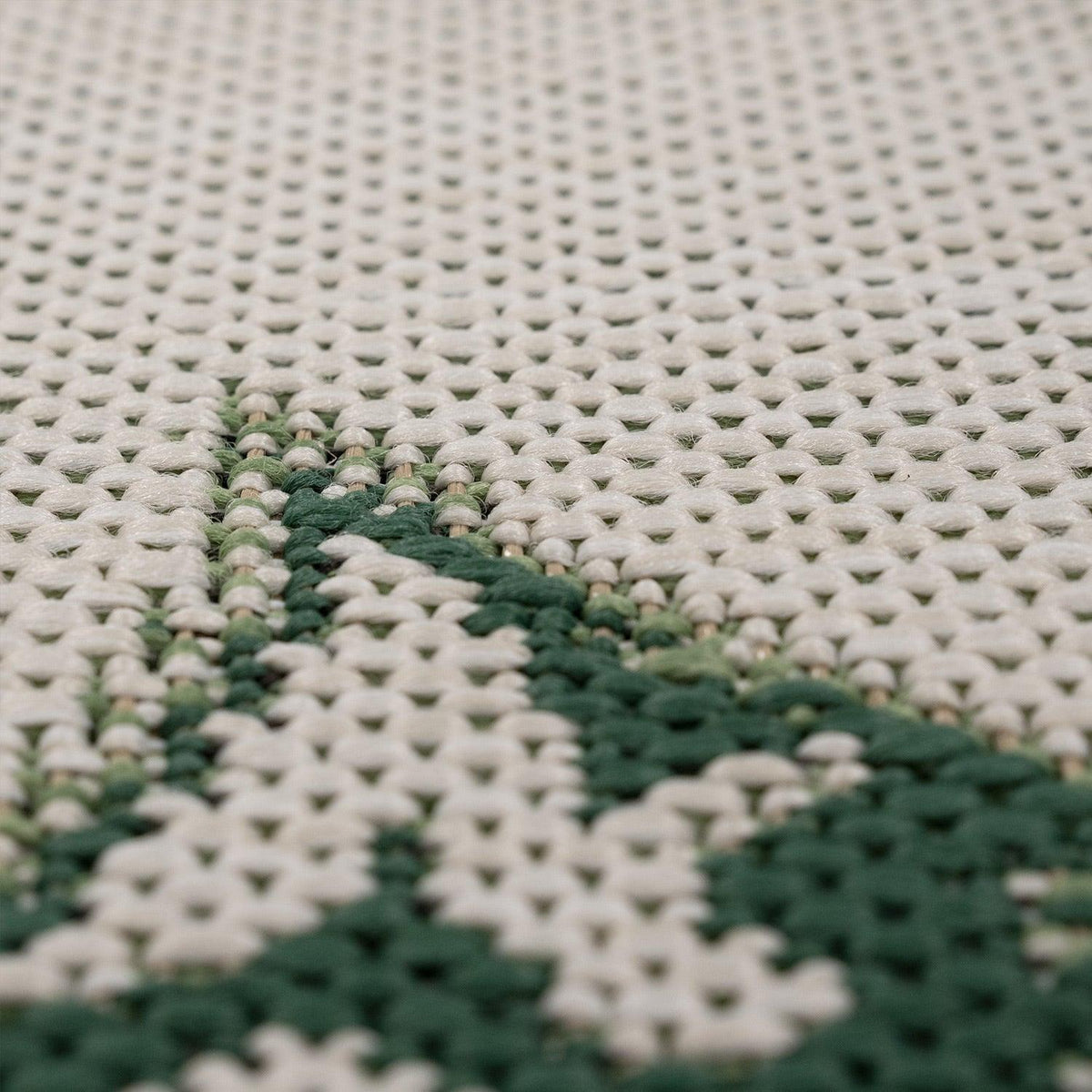 In- & Outdoor Rug Ostende Jungle Leaves - Cream Green
