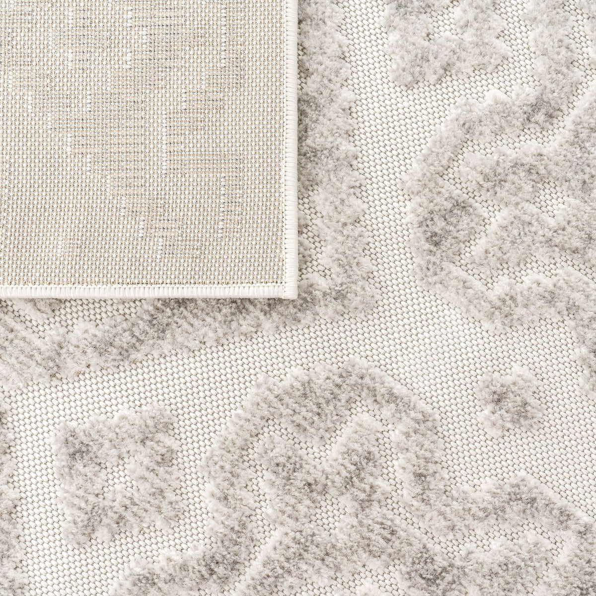 In- & Outdoor Rug Marrakesh High/Low Effect Trellis in Cream