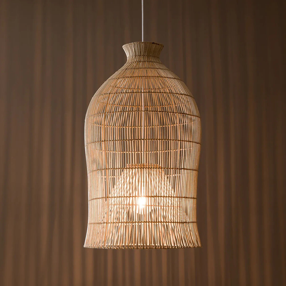 Bird cage Rattan Pendant Light - Modern Boho Hanging Lamp
