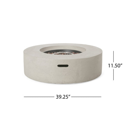 Outdoor Concrete Propane Fire Pit with 50,000 BTU - White