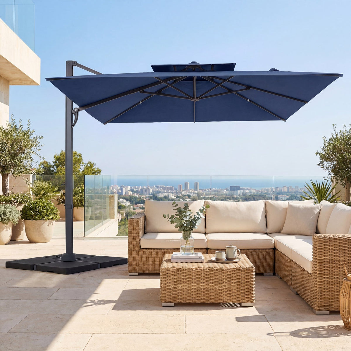 10 FT Cantilever Patio Umbrella with 220 LBS Base